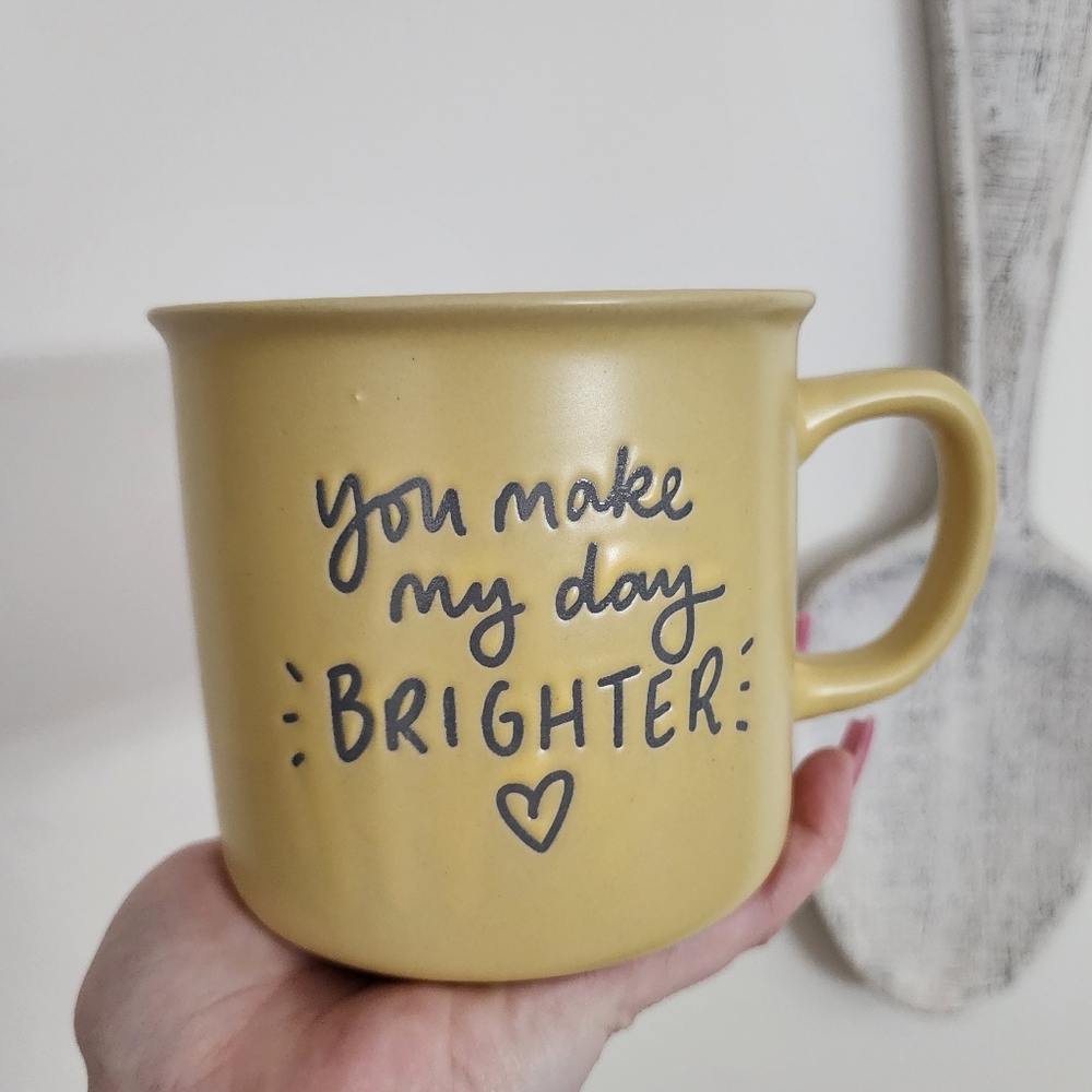 Dayna Lee Yellow Inspirational Quote Double Sided Coffee Mug
